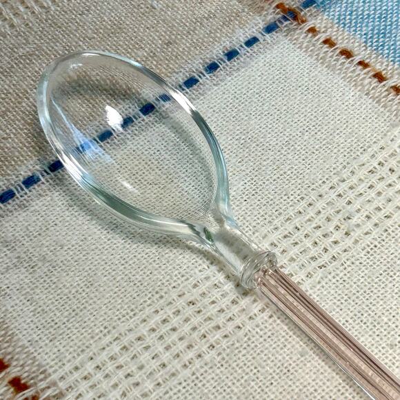 Vintage Glass Spoon with Pink Handle 9” - Picture 4 of 9
